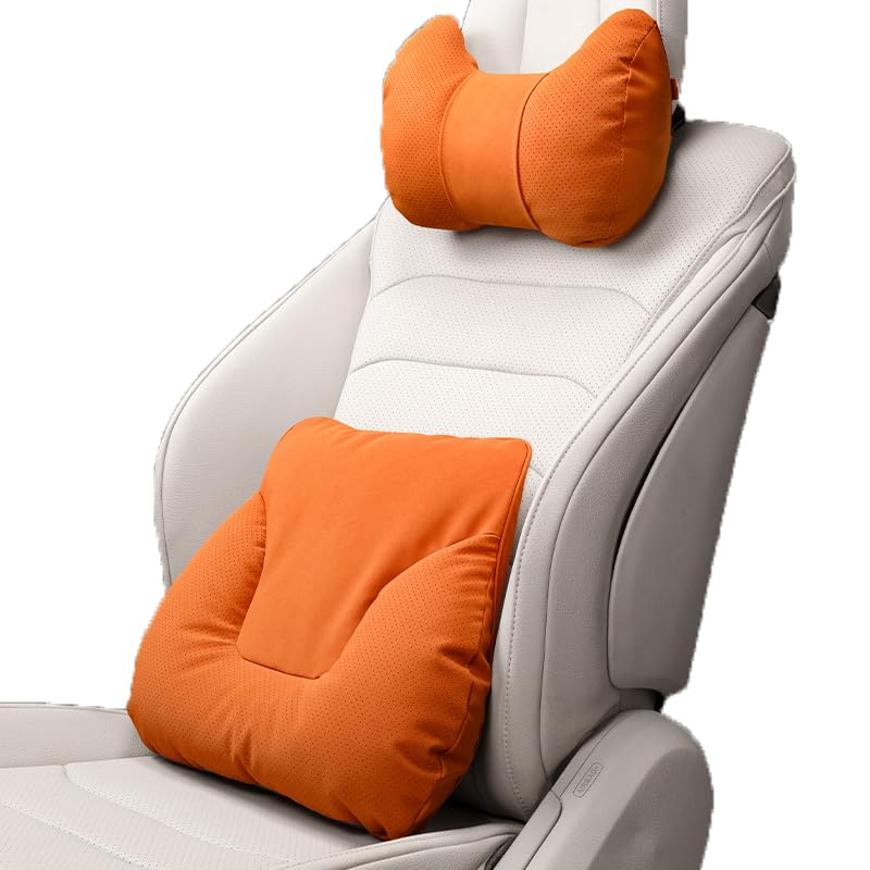 Car Lumbar Support Pillow Neck Pillow Kit for Honda CRV/HRV/Accord/Odyssey/City/Prologue/Civic,Comfortable Adjustable Strap Pillow Neck Cotton Back Cushion Support