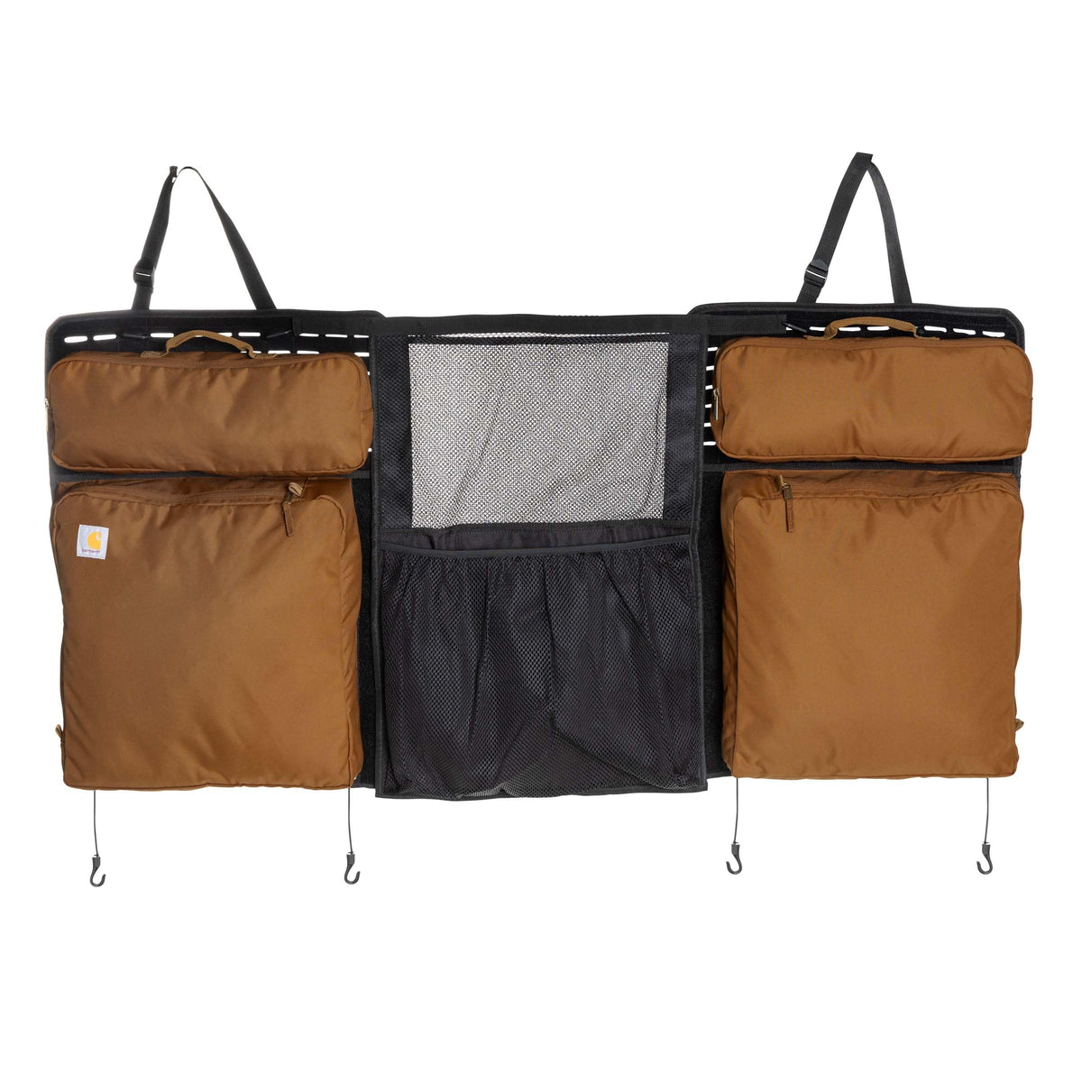 Carhartt Universal Dual Seatback Organizer, Water-Repellent 600D Polyester, Adjustable Fit with Multiple Storage Pockets for Trucks, SUVs & Cars