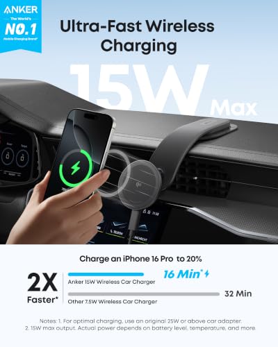 Anker Nano Magnetic 15W Car Charger with Alloy Bracket Wireless