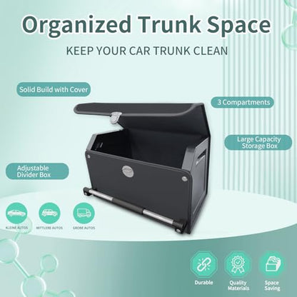 Car Trunk Organizer Leather Car Storage Organizer with Lid Car Organizer