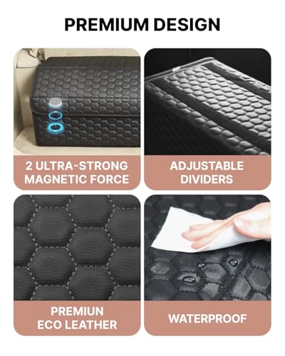 Owleys Car Trunk Organizer for SUV, Lid, PU Leather, 40L or 50L