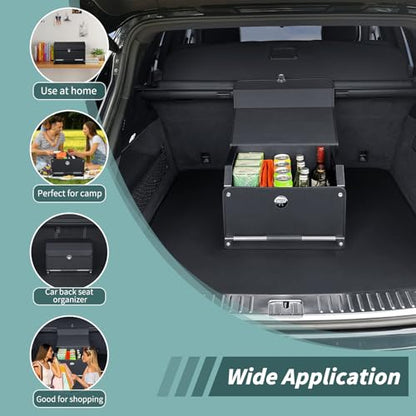 Car Trunk Organizer Leather Car Storage Organizer with Lid Car Organizer