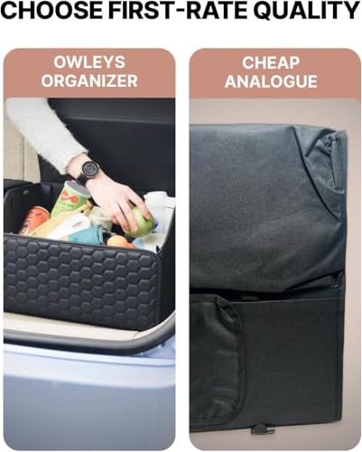 Owleys Car Trunk Organizer for SUV, Lid, PU Leather, 40L or 50L