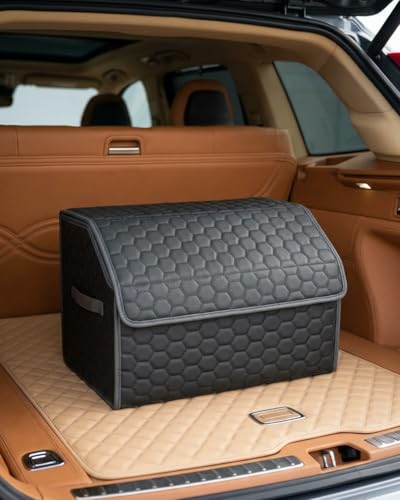 Owleys Car Trunk Organizer for SUV, Lid, PU Leather, 40L or 50L