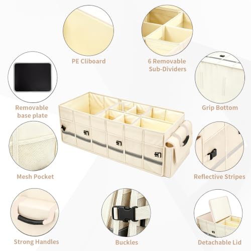 GDNasist Car Trunk Organizer and Storage for Car, SUV & Sedan