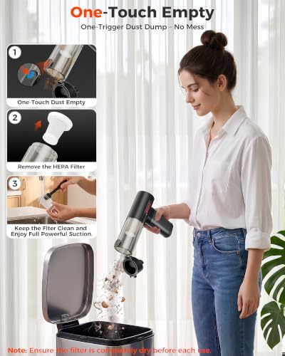 BELTLY FT55 Portable Car Vacuum with Removable Battery 19kPa Suction Power
