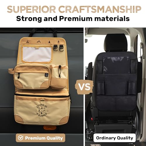 Living in a Bubble Premium Seat Back Organizer Storage for Campervans and Cars
