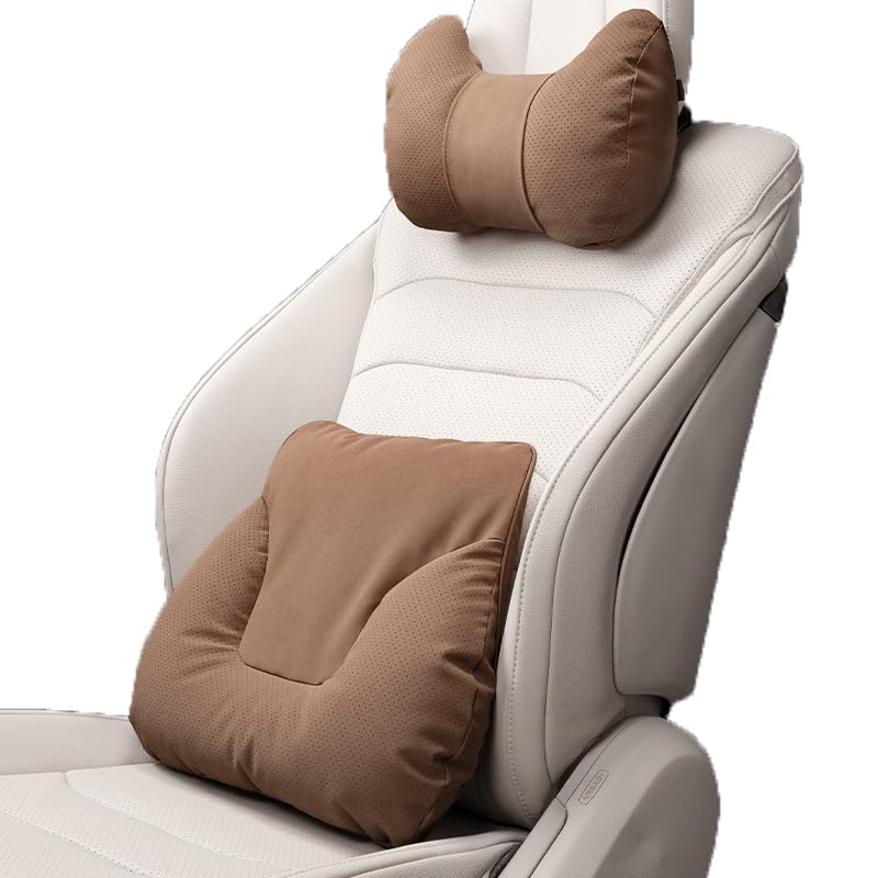 Car Lumbar Support Pillow Neck Pillow Kit for Honda CRV/HRV/Accord/Odyssey/City/Prologue/Civic,Comfortable Adjustable Strap Pillow Neck Cotton Back Cushion Support