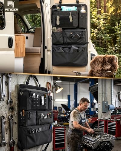 Pitozer All in One Car Seat Back Organizer Fit Most Cars SUV Trucks Jeeps