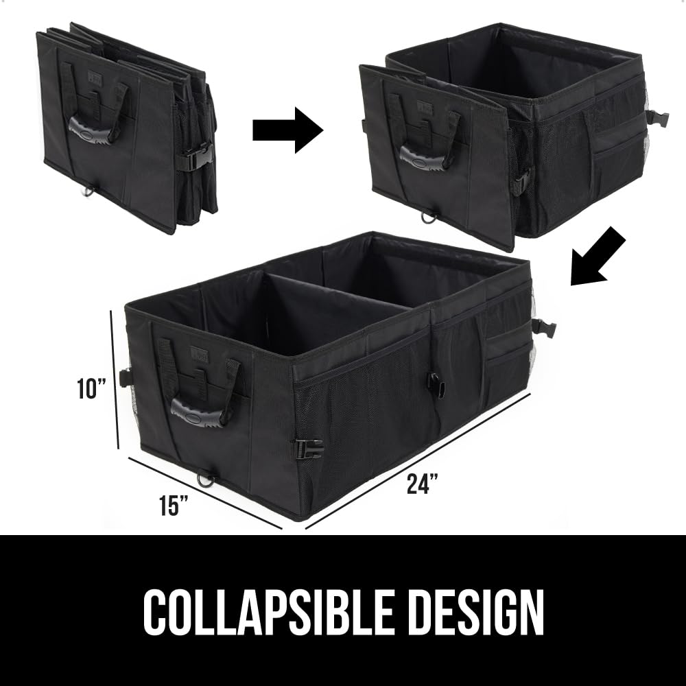 GORILLA GRIP Trunk Organizer for SUV and Cars, Large, 2 Pack Black