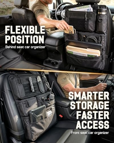 Pitozer All in One Car Seat Back Organizer Fit Most Cars SUV Trucks Jeeps