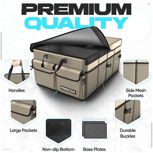 FORTEM Trunk Organizer - Foldable Car Organizer & Storage for SUVs & Trucks