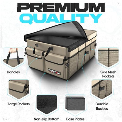 FORTEM Trunk Organizer - Foldable Car Organizer & Storage for SUVs & Trucks