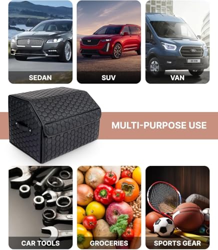 Owleys Car Trunk Organizer for SUV, Lid, PU Leather, 40L or 50L