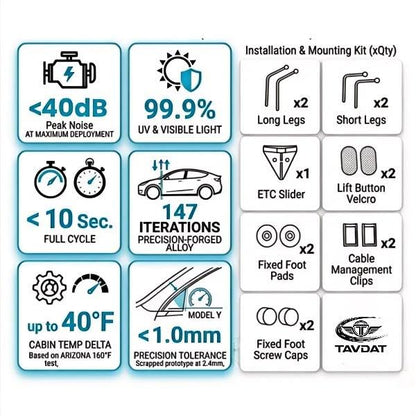 Model Y Automatic Windshield Sun Shade One Touch
