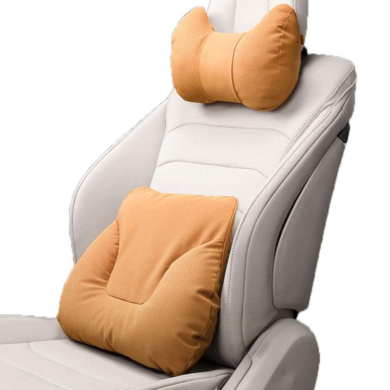 Car Lumbar Support Pillow Neck Pillow Kit for Honda CRV/HRV/Accord/Odyssey/City/Prologue/Civic,Comfortable Adjustable Strap Pillow Neck Cotton Back Cushion Support