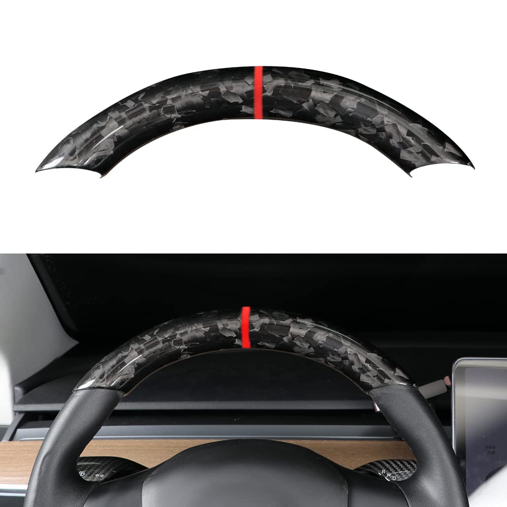 Tesla Carbon Fiber Steering Wheel Cover Custom Fit