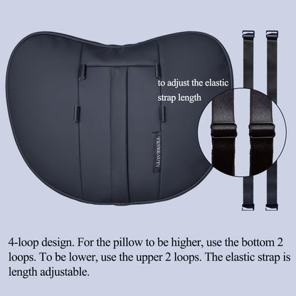TANOLA TESBEAUTY Tesla Seat Headrest Pillow 2 Packs Tesla Neck Pillow Uniquely Designed for Tesla Model Y/3 Neck Support Cushion Genuine Nappa Leather White Black