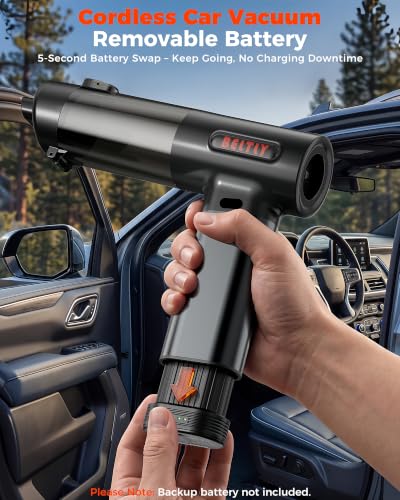 BELTLY FT55 Portable Car Vacuum with Removable Battery 19kPa Suction Power