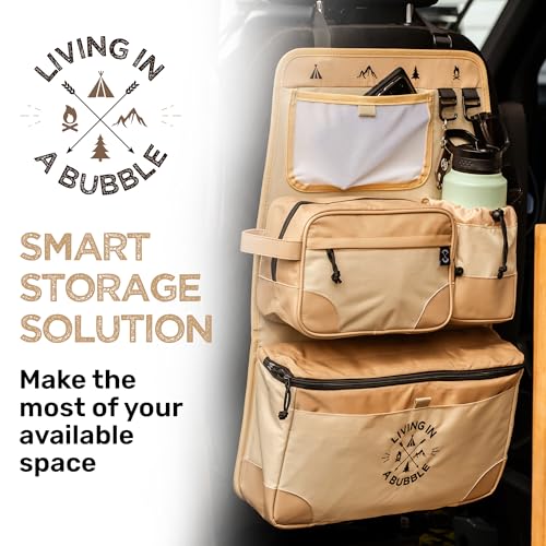 Living in a Bubble Premium Seat Back Organizer Storage for Campervans and Cars