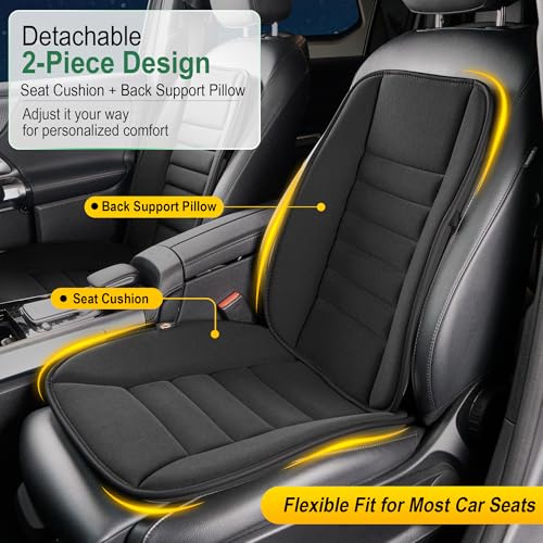 kingphenix Car Seat Cushion with Back Support Pillow, Memory Foam