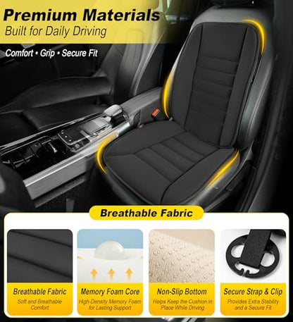 kingphenix Car Seat Cushion with Back Support Pillow, Memory Foam