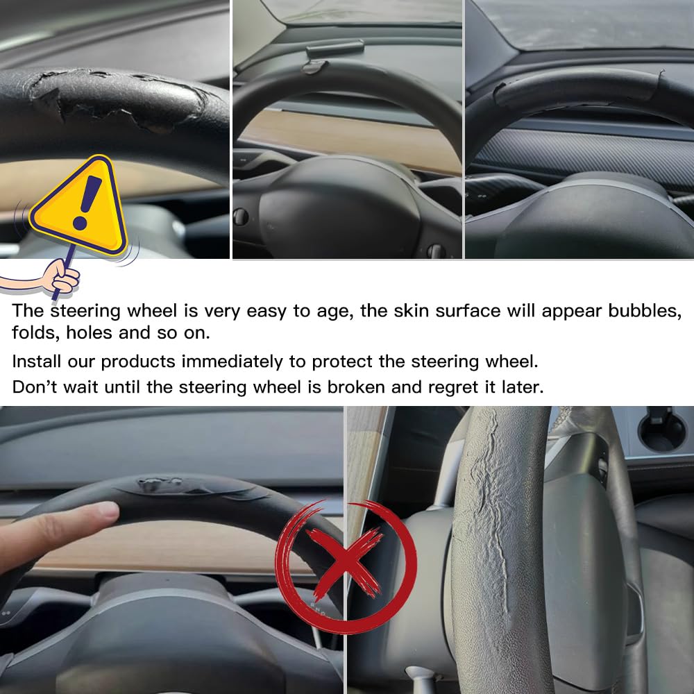Tesla Carbon Fiber Steering Wheel Cover Custom Fit