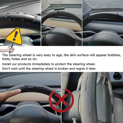 Tesla Carbon Fiber Steering Wheel Cover Custom Fit
