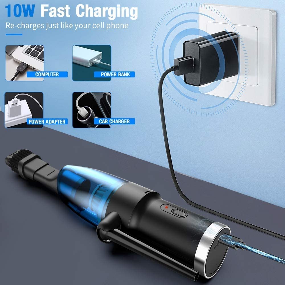 MVNOIRE Cordless Electric Compressed Air Duster-Blower & Vacuum 2-in-1, Replaces Canned Spray Cleaner for Computer Keyboard