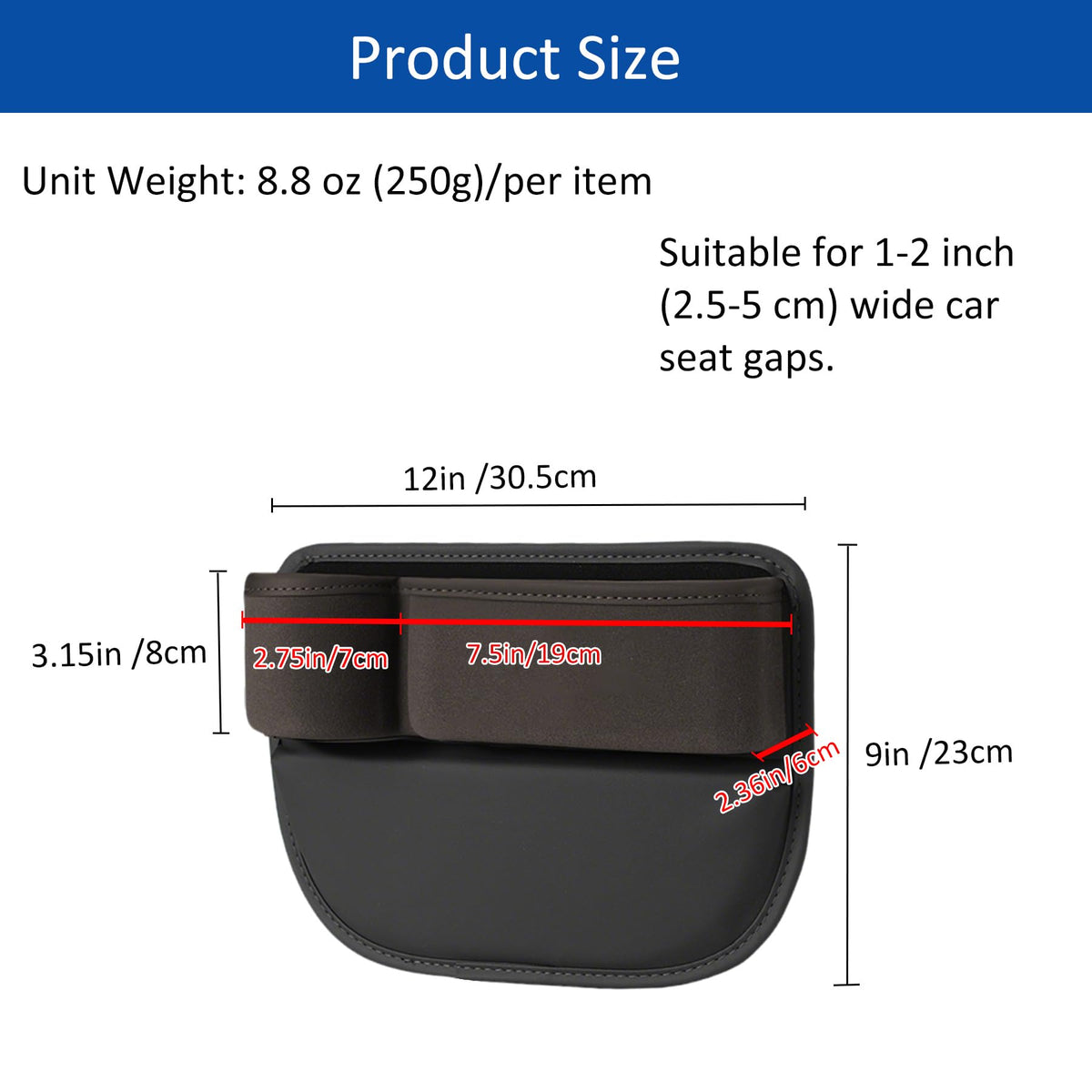 Car Seat Gap Filler Organizer with Cup Holder