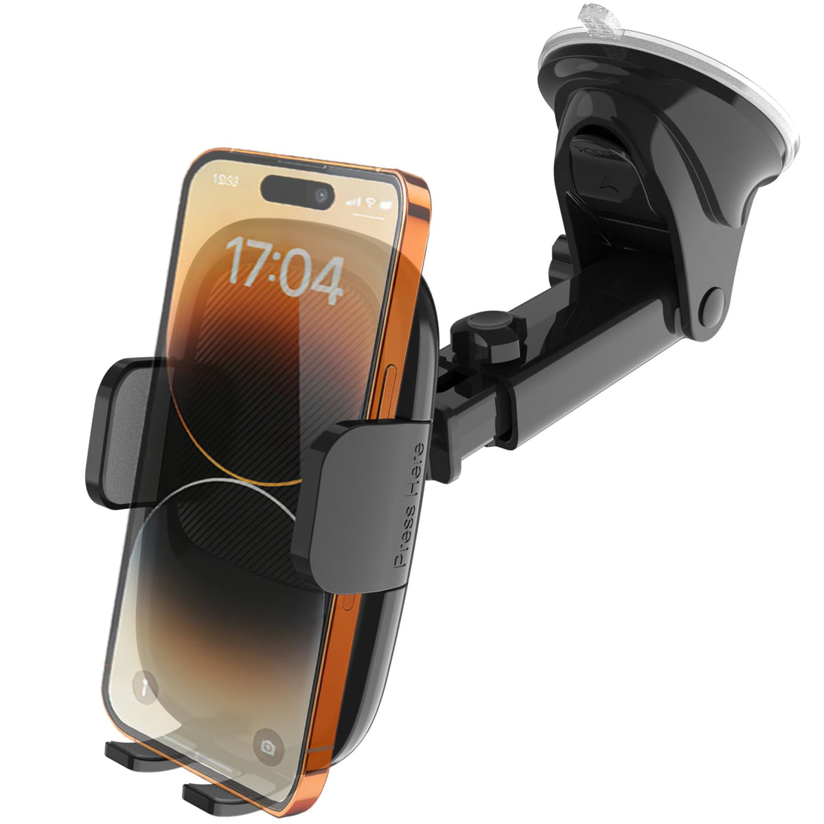 Slognny Car Phone Holder, [Ultra Strong Suction Cup] 360°Adjustable Phone Mount for Universal Car Windshield Compatible with iPhone 17 Pro Max and More Smartphones
