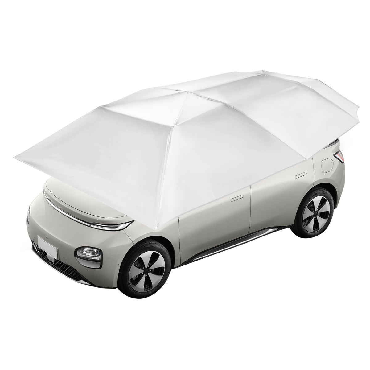 Car Sun Shade Umbrella Tent, UPF 30+ Waterproof Car Canopy Awning Cover, Wind Resistant Anti-Theft Car Protective Tent with Hydraulic Assist for Sun Rain Dust Protection