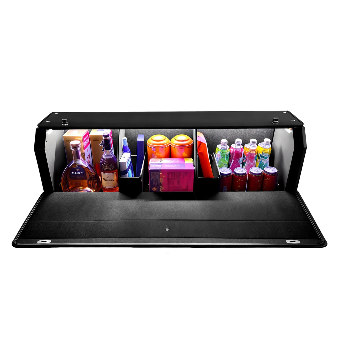Leather Car Trunk Organizer with LED Light, SUV Organizer Trunk Storage