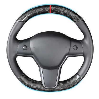 Tesla Carbon Fiber Steering Wheel Cover Custom Fit