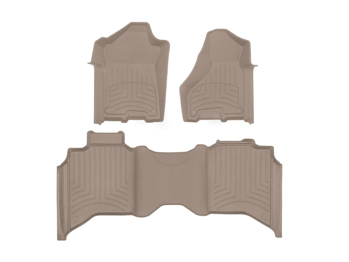 WeatherTech FloorLiner HP Custom Fit Floor Mats for Dodge Ram Truck 2500/3500, Ram 2500/3500-1st & 2nd Row (461545-1-2IM), Grey