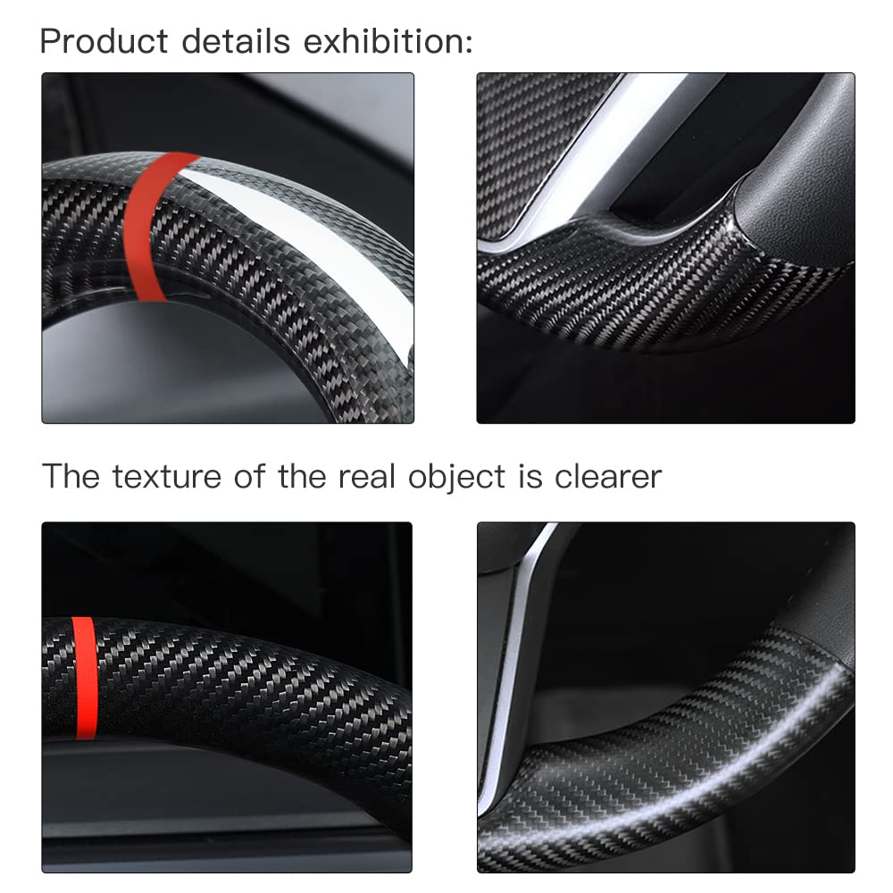 Tesla Carbon Fiber Steering Wheel Cover Custom Fit