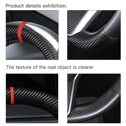 Tesla Carbon Fiber Steering Wheel Cover Custom Fit