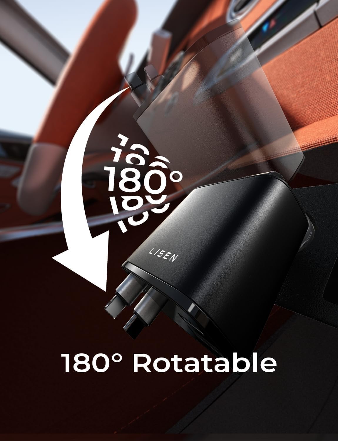 LISEN Retractable Car Charger, 84W Car Charger USB C Fast Charger Adapter, Car Accessories for Men Women, Gifts for Fathers Day for Men Dad Husband, for iPhone 17 16 15 14 13 12 Pro Max
