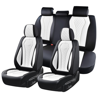 Coverado Seat Covers, Car Seat Covers Full Set, Leather Car Seat Cover, Car Seat Covers Front Seats Back Seat Cover Seat Protector Universal Fit Most Cars