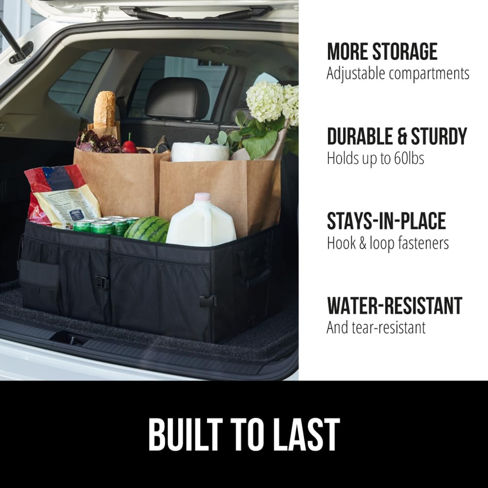 GORILLA GRIP Trunk Organizer for SUV and Cars, Large, 2 Pack Black
