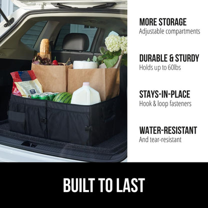 GORILLA GRIP Trunk Organizer for SUV and Cars, Large, 2 Pack Black