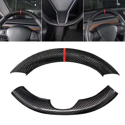 Tesla Carbon Fiber Steering Wheel Cover Custom Fit