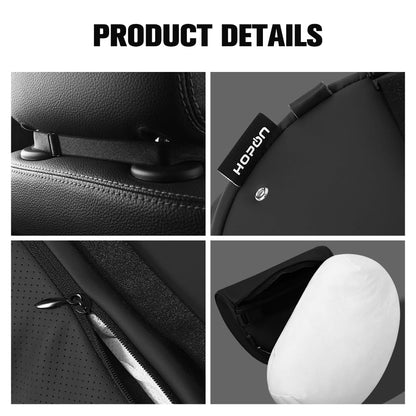 HOPON Headrest Pillow for Tesla Model 3 Model Y with Adjustable Strap,Tesla Neck Pillow with Leather,for Head,Neck,Shoulders,Multipurpose,Tesla Accessories