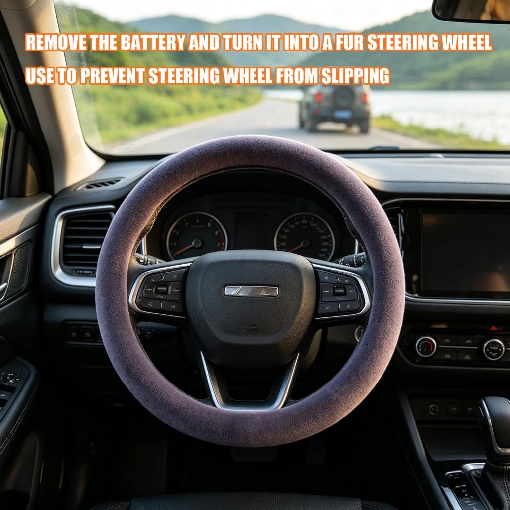 Heated Steering Wheel Cover, Rechargeable Cordless Car Warmer