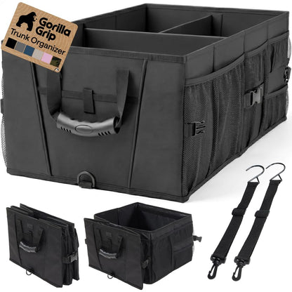 GORILLA GRIP Trunk Organizer for SUV and Cars, Large, 2 Pack Black