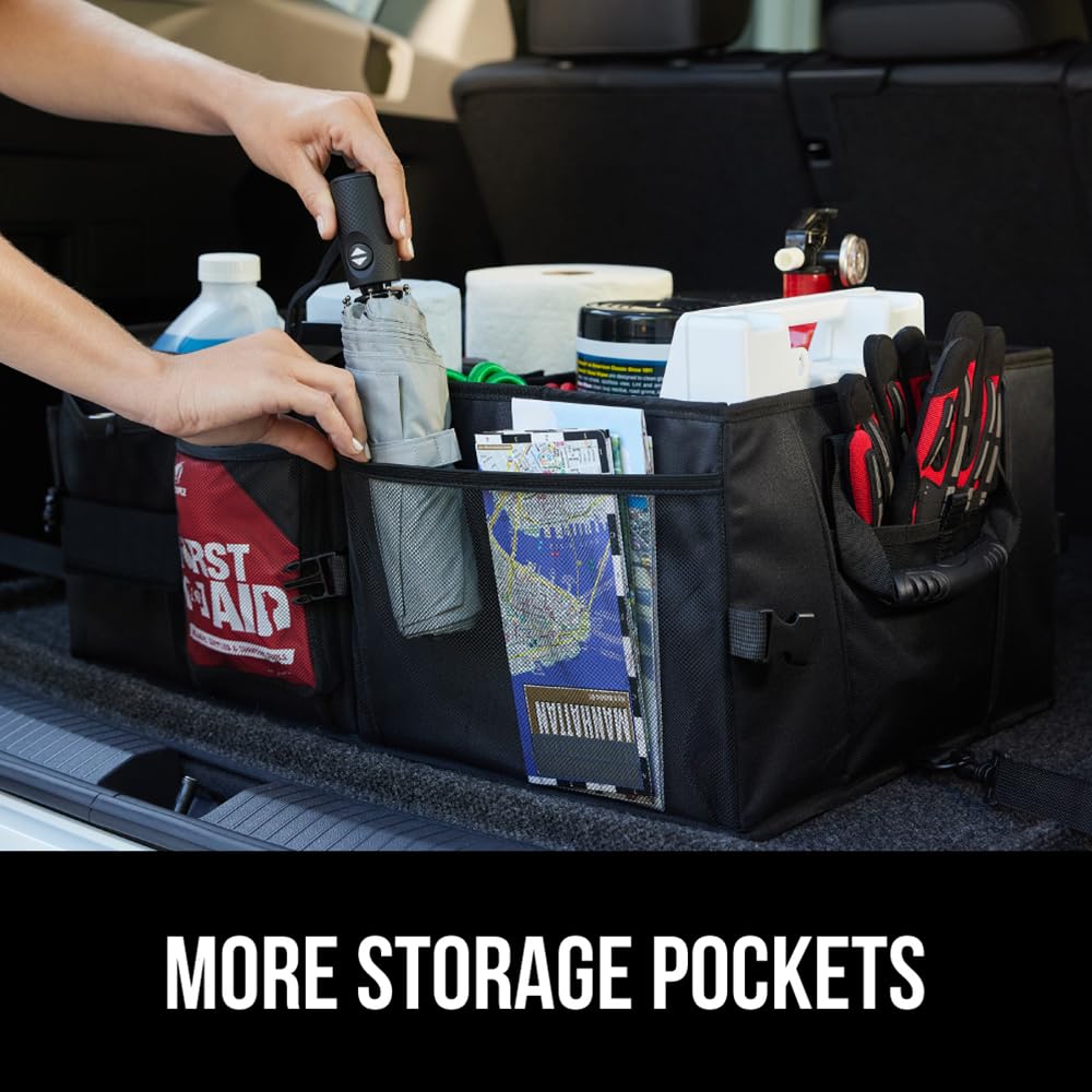 GORILLA GRIP Trunk Organizer for SUV and Cars, Large, 2 Pack Black