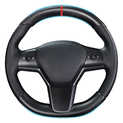 Tesla Carbon Fiber Steering Wheel Cover Custom Fit