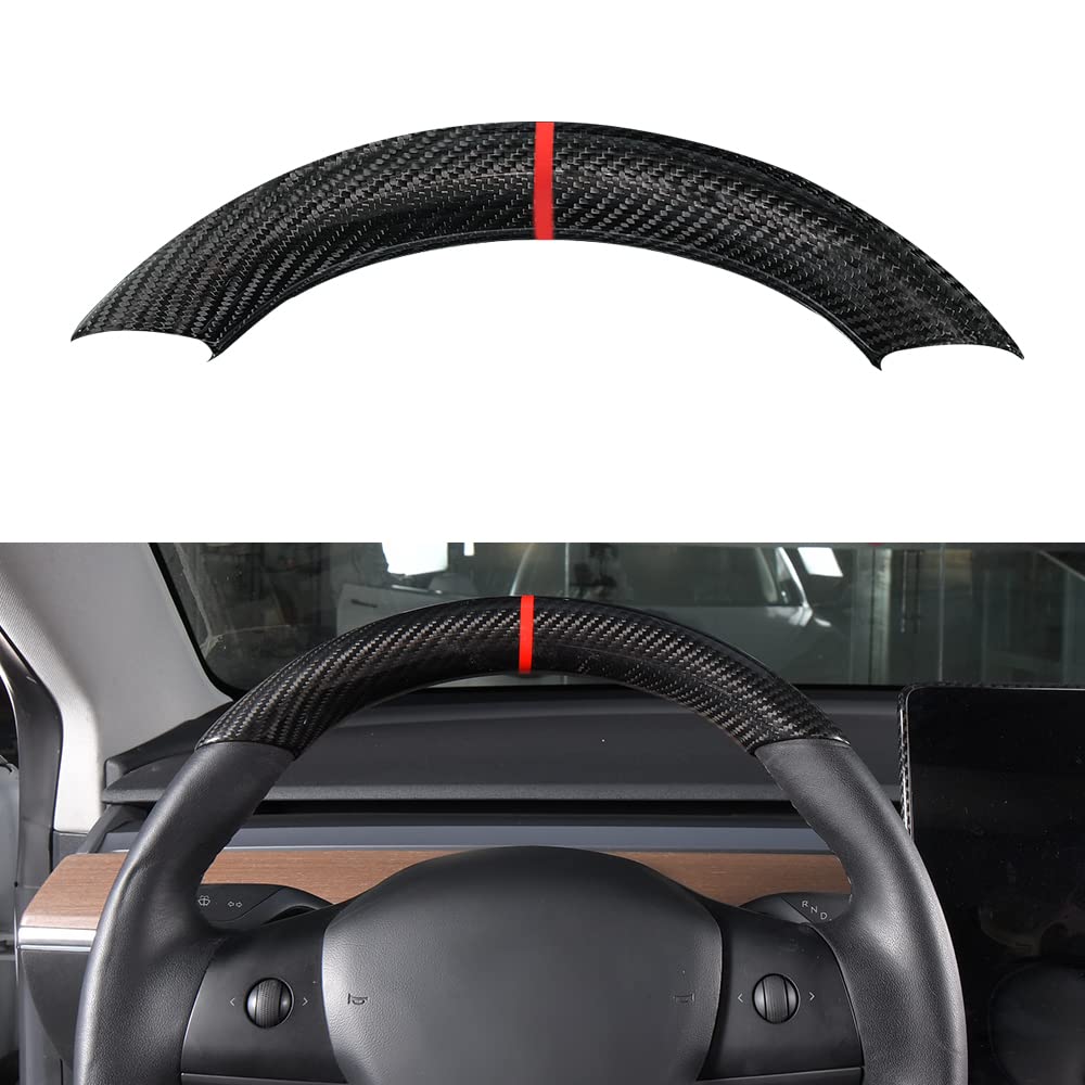 Tesla Carbon Fiber Steering Wheel Cover Custom Fit