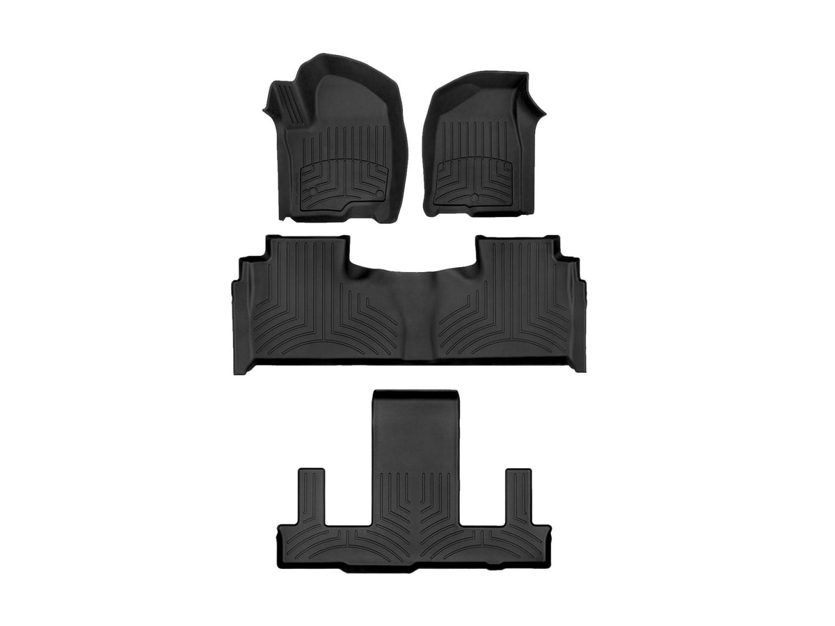 WeatherTech FloorLiner HP Custom Fit Floor Mats for Cadillac Escalade, Escalade-V, Tahoe - Full Set (441632-1-2-3IM), Black