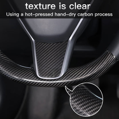 Tesla Carbon Fiber Steering Wheel Cover Custom Fit